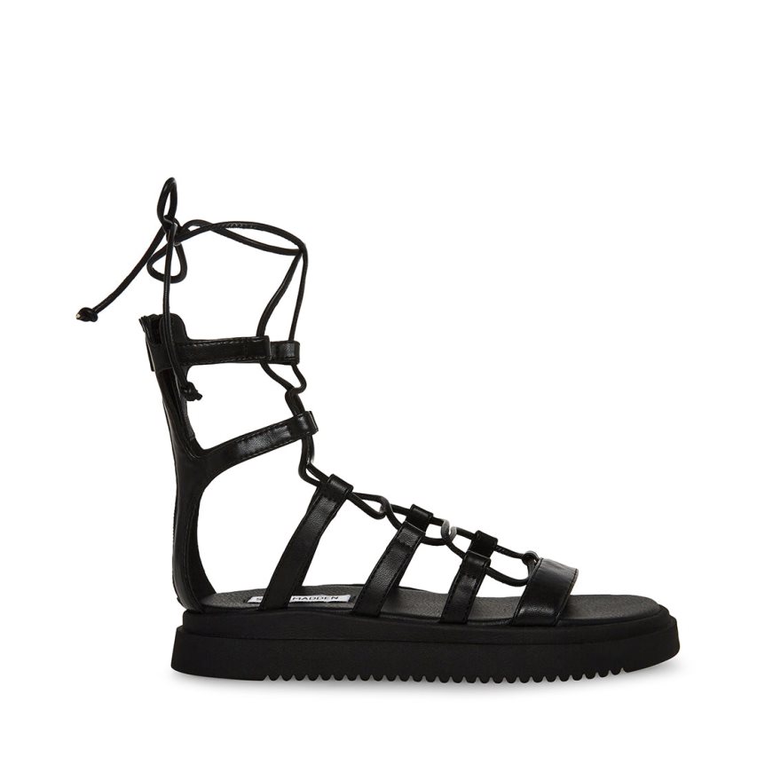 Black Steve Madden Mel Women\'s Platform Sandals | PH 1239GFI